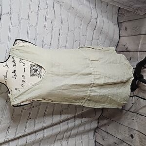 NWT Valentina Naldi Drawstring Waist Linen Mini Dress Size Small